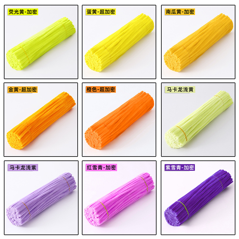 Kit de manualidades DIY con palitos retorcidos de un solo color, palitos retorcidos de chenilla coloridos, palitos retorcidos de chenilla densos al por mayor. image 13
