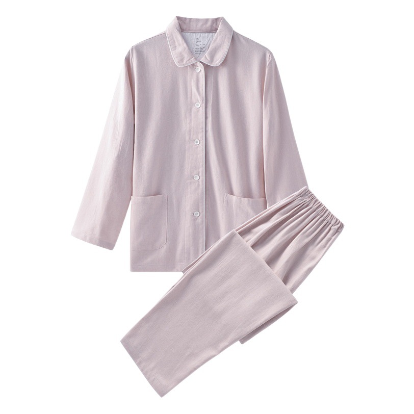 Estilo japonés de franela no impresa hogar desgaste buen color sólido algodón pareja franela grueso Otoño e Invierno pijamas simple llano
