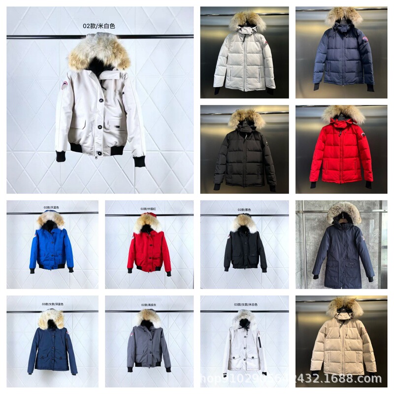 Cross-Border 02 Models, 03 Models, 04 Models, Large Goose down Jackets, Expedition Wolf Fur Collar, Men and Women Couples, Mid-Length Parkas
