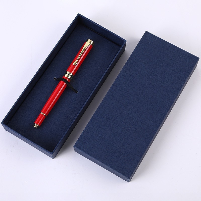 Blue gift box, metal ballpoint pen set, writing and signing pen, high-end ballpoint pen, gift item, promotional item, logo printing available