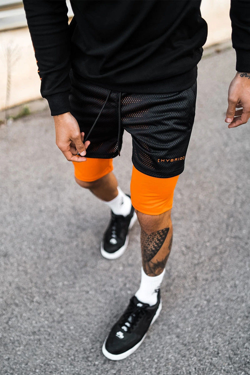 pantaloncini da uomo Pantaloncini sportivi alla moda a doppio strato per allenamenti da basket da uomo, capri fitness_voghion.com