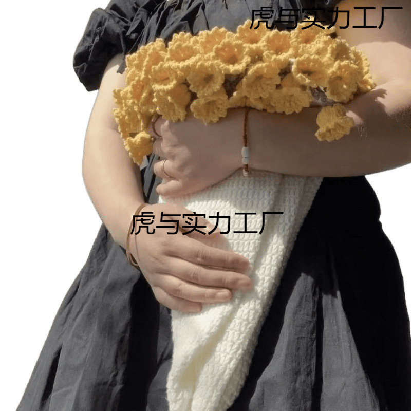 2025 新しい手作りウールブーケブランケット素材パッケージかぎ針編みスズランローズブランケットを花束クリエイティブに変える|undefined