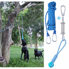 Outdoor Dog Toys Spring Hanging Cotton Rope Amazon Stainless Steel Outdoor Dog Training Toy