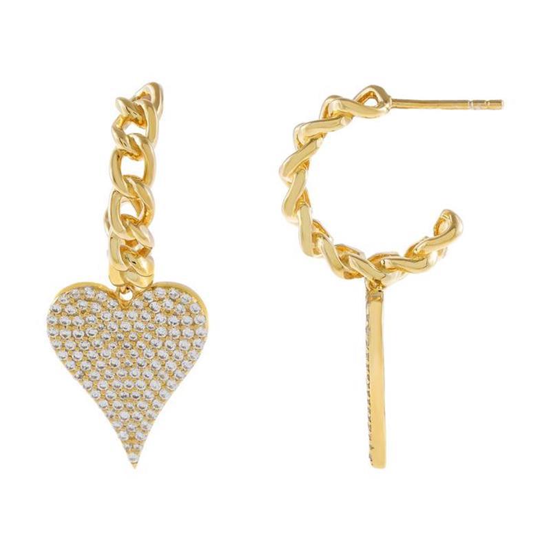 Wholesale Jewelry Full Diamond Heart-shaped Fashion Long Earrings Necklace Nihaojewelry display picture 12