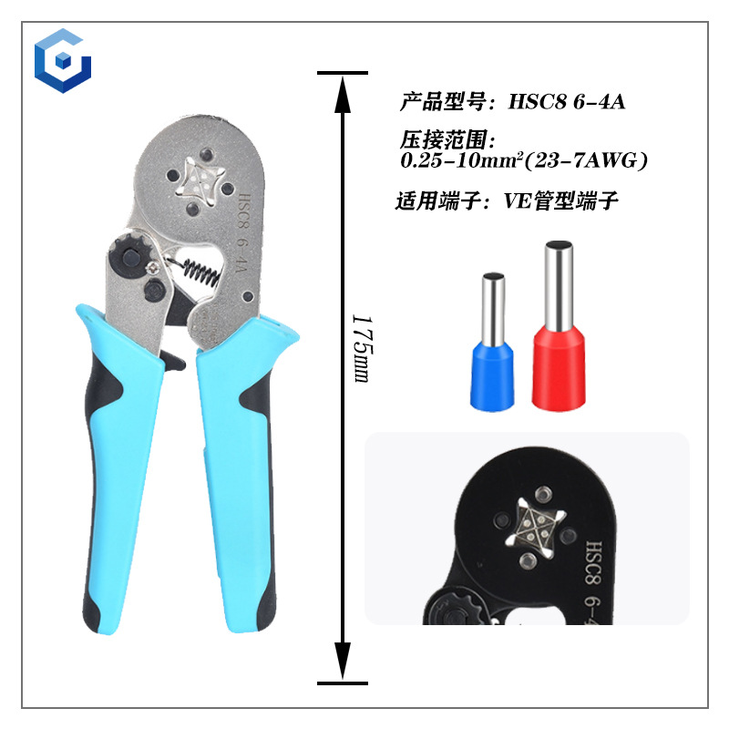 HSC8 6-4A (mango azul y negro) galvanoplastia