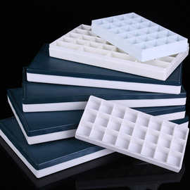 方形白色基础绿软皮防溢保湿水彩水粉硬盖颜料调色盒美术调色用品