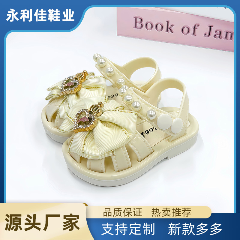 Sandalias de verano para niñas bebés bolsas de fondo suave zapatos de bebés pequeños fabricantes directos al por mayor comercio exterior comercio electrónico