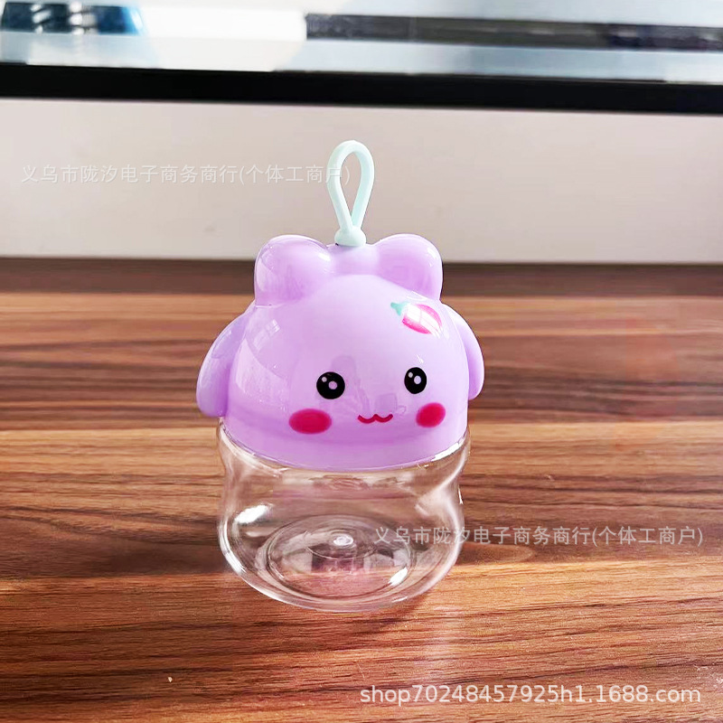 PET de grado alimenticio lindo escalada conejo botella de plástico transparente directo de fábrica de color caramelo de barro soluble de frijol Goldfish puede banda de goma