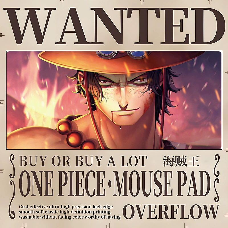 Коврик для мыши увеличенный One Piece Luffy коврик для мыши Solong женский аниме двухмерный утолщённый с застёжкой край столовый подкладка