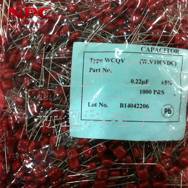CBB21薄膜电容250V 103J 10NF 脚距10 CBB电容1000只/包