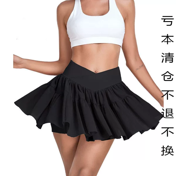 Cross-border Fitness Sports Shorts Summer Thin Quick-drying Running Anti-walking High Waist Slimming Yoga Tennis Skirt OK72