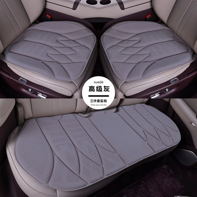 Seat cushion, seat cover — set for all seasons, made of - dark-gray-rams-suede-hot-pressed-perforated-currently-driving-1-small-cushion