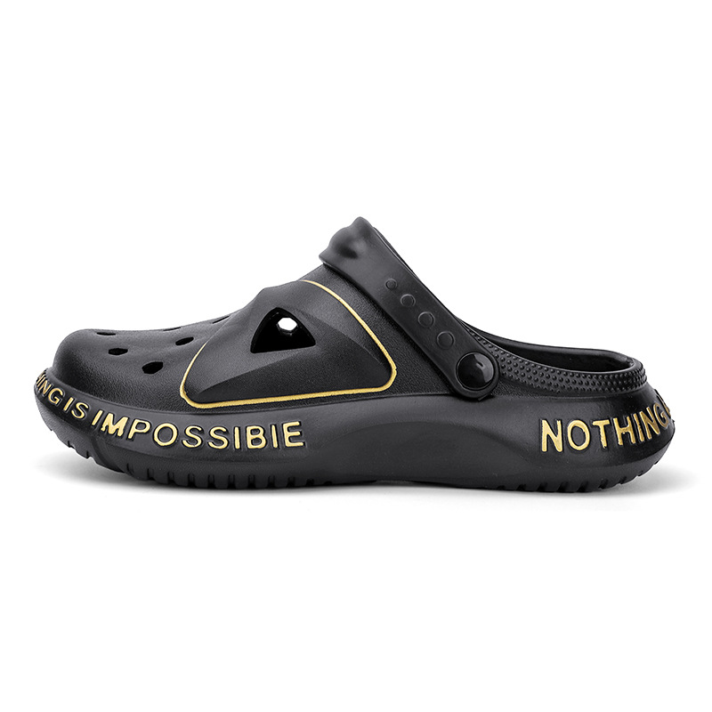 Men's Sandals for Summer Outdoor Wear, Closed-Toe Beach Clogs, Men's Durable Driving Slippers, Breathable and Comfortable