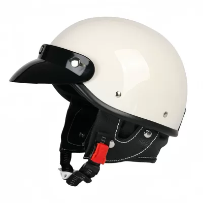 Motosiklet kaskı (dəbilqə) – Retro Motorcycle Half Helmet Suitable - 3c-milky-white-quick-buckle-face-towel-s