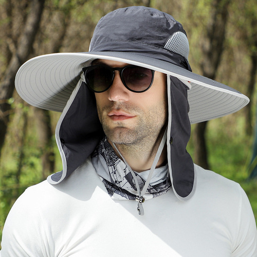 Colorful sun protection hat, face shield, mosquito and sandproof, hiking neck protection hat for men, fisherman hat, one-piece drop shipping