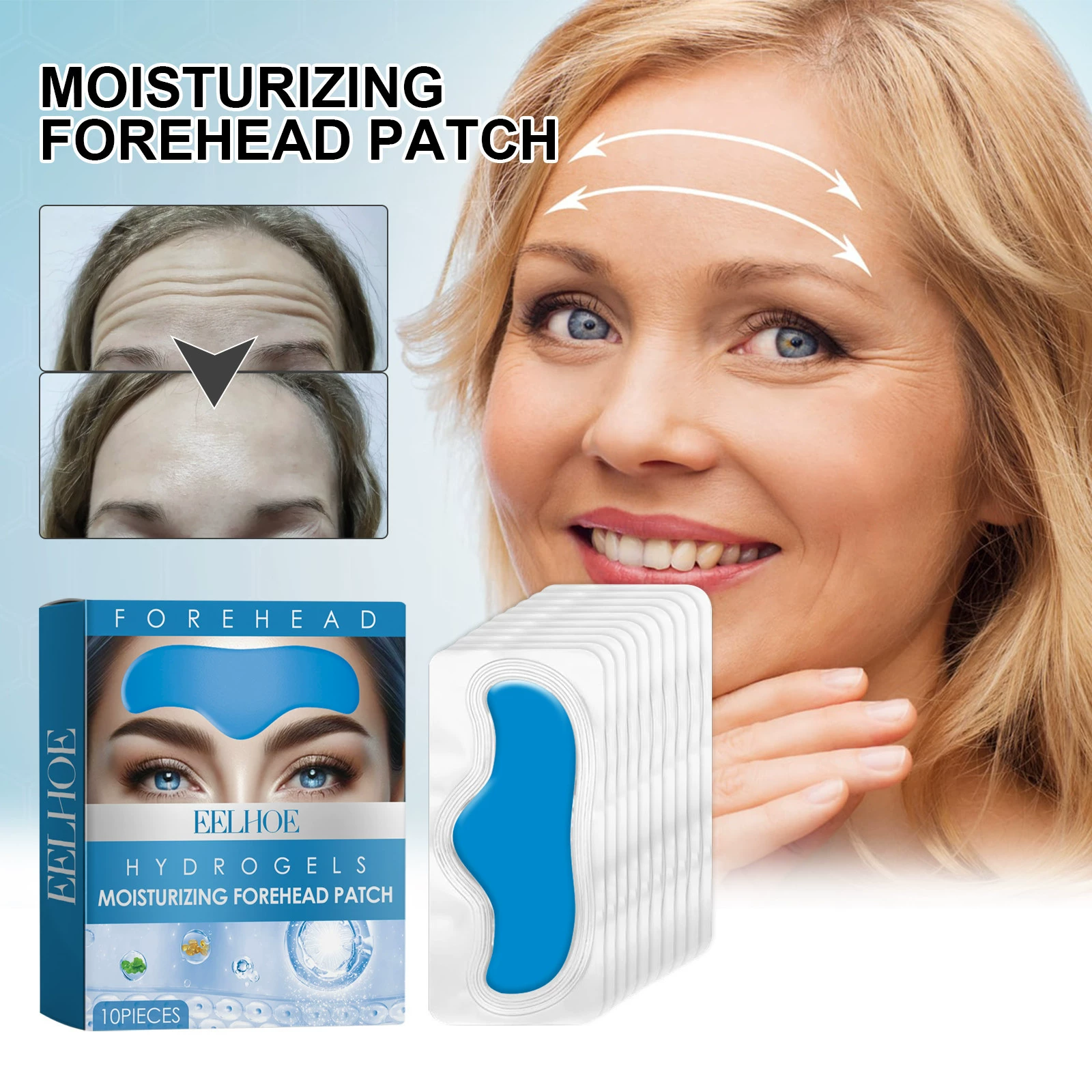 EELHOE Увлажняющая маска для лба Уменьшает морщины и тонкие линии на лбу Увлажняющая питательная укрепляющая маска для кожи лба