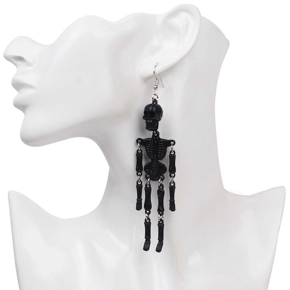 Festival Occasion 1 Pair Halloween Exaggerated Skull Resin Drop Earrings