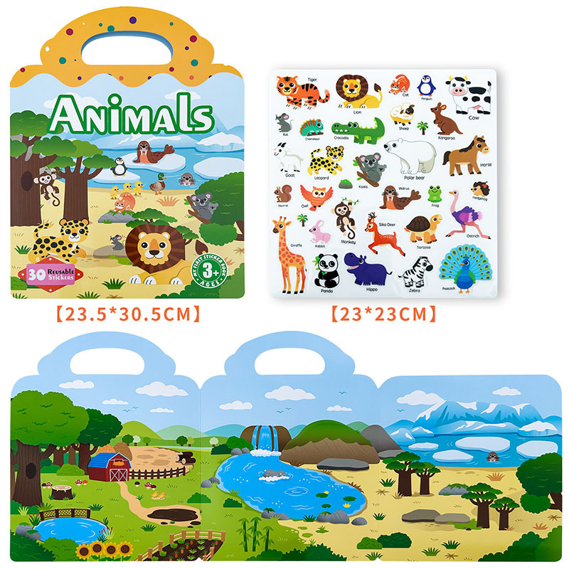 Libro de Pegatinas de Gelatina de Papel Reutilizable, Educativo para Juegos Infantiles image 13