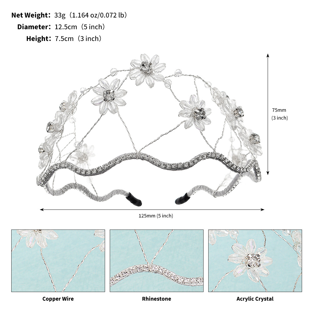 Femmes Élégant Fleur Cristal Artificiel Strass Bande De Cheveux display picture 18