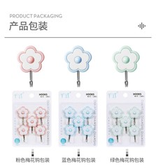 2色の梅の花のフックの泡の綿の接着は釘を打たない浴室の台所のフックのフック、フック、フック