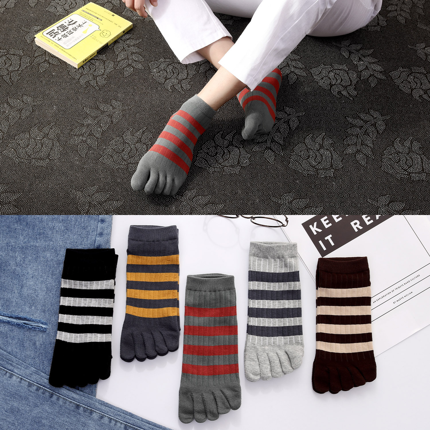 다섯 손가락 양말 남자 보트 양말 171