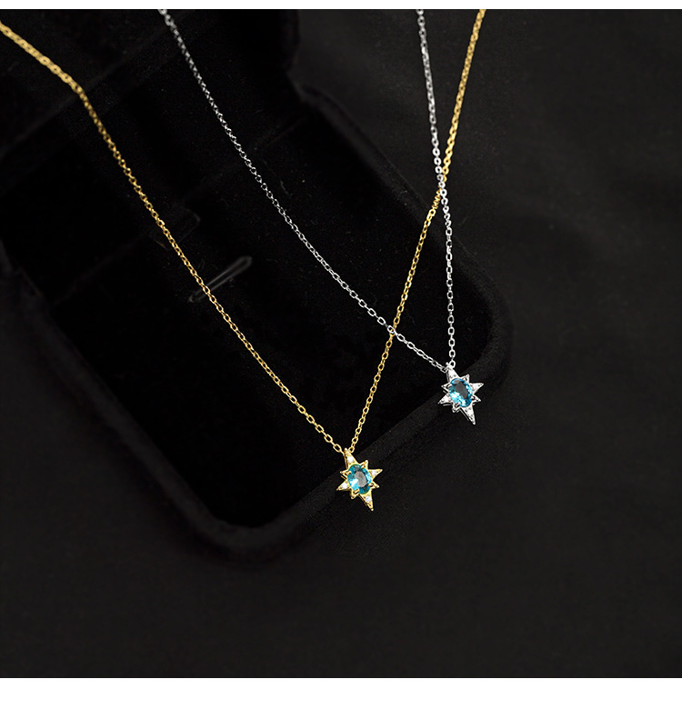 5g Weight Zircon Inlay Material Pendant Necklace Classification 925 Sterling Silver Zircon Inlay Round Pendant Necklace