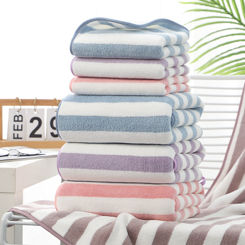 Towel Bath Towel Loom Woven High-Density Coral Velvet Towel with Logo, Thick Face Towel Gift Welfare