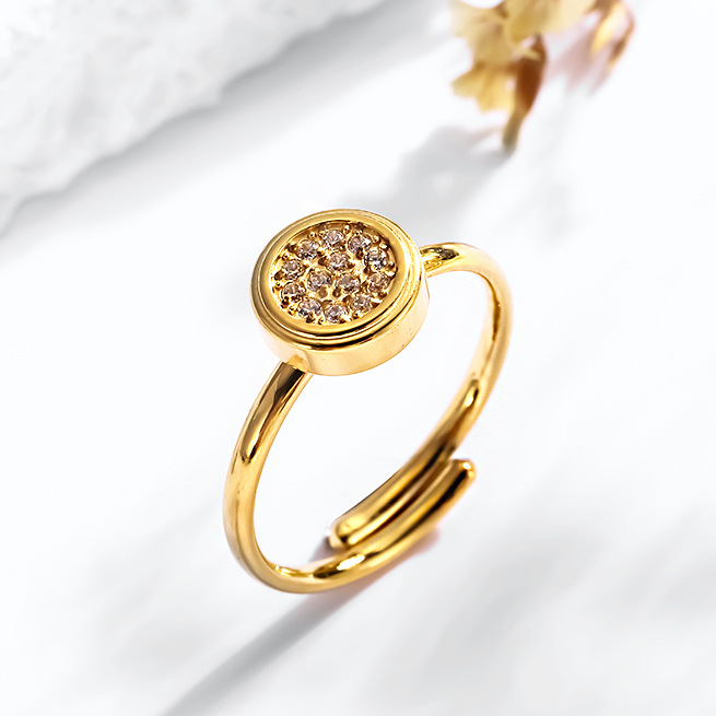 越境貿易新商品 ステンレスリング 丸型 六角形リング レディース ライトラグジュアリー 幾何学リング シンプル 高級