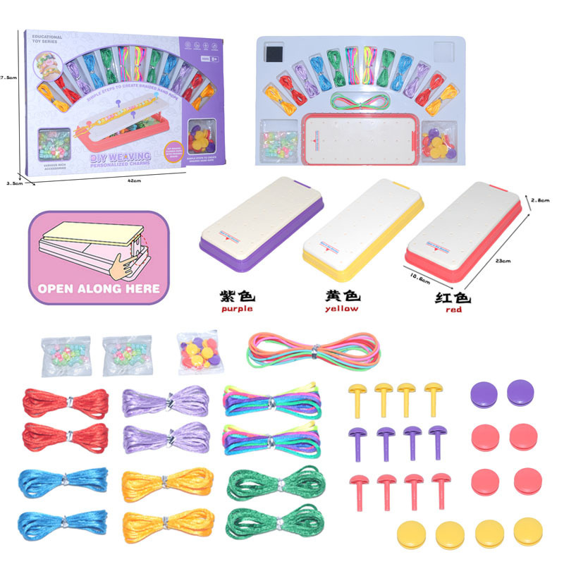 Children's Bracelet Weaving Kit Colorful Rope Bracelet Making DIY Handmade Weaving Materials Girls' Toys