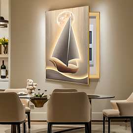 竖版电表箱装饰画免打孔安装遮挡配电箱侧开弱电箱客厅铝合金挂画