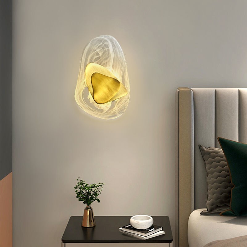 Postmoderno lujo luz de cristal lámpara de pared de hielo sala de estar dormitorio lámpara de cabecera diseñador de fondo creativo lámpara de pared de pasillo