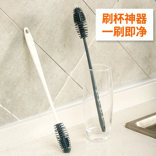 Long handle silicone cup brush, cup cleaning brush, long handle brush, silicone bottle brush, bottle cup brush, cleaning magic tool