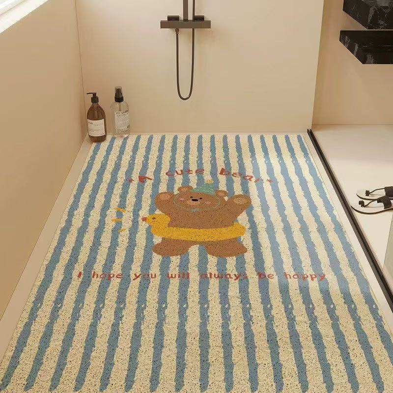 Cross-Border Silk Loop Bathroom Floor Mat, Full-Cover Hollow Carpet for Bathroom and Shower Room, Children's Non-Slip Anti-Fall Bath Mat