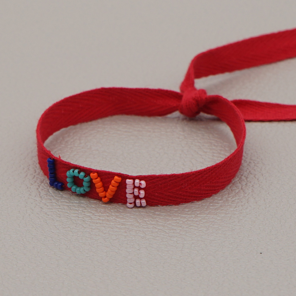 Nihaojewelry style ethnique couleur LOVE lettre perle ruban bracelet bijoux en grospicture1