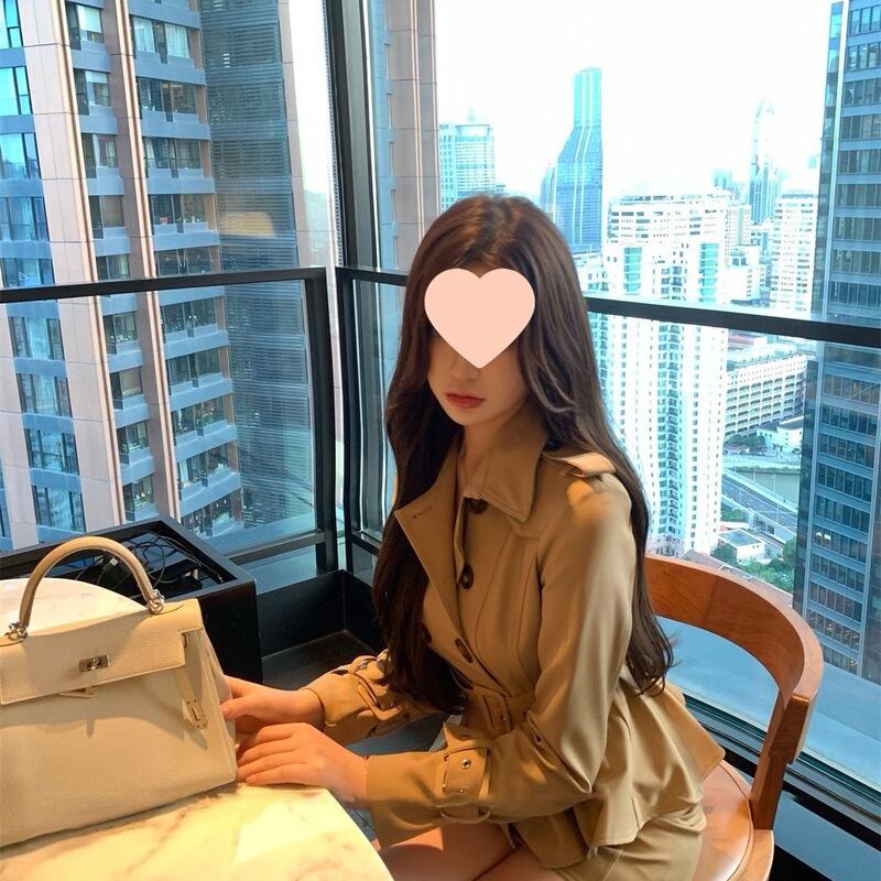 卡其双排扣外套女春秋+裙裤两件套秋季收腰气质裙套装|undefined