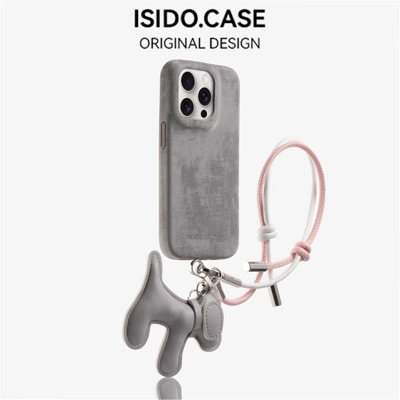 Estilo coreano ins franela de color sólido para iphone16ProMax cordón para cachorros 13 Apple 15 funda para teléfono móvil 14P hembra