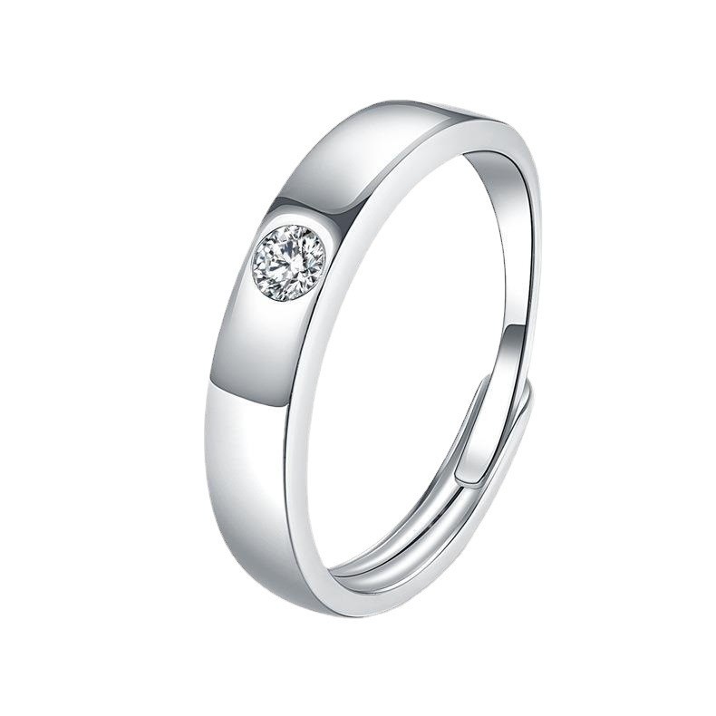 5g Weight 0.3ct Carat Total Weight 0.3ct 925 Sterling Silver Moissanite Round Rings Colorless(DEF) Moissanite Rings GRA Certificate