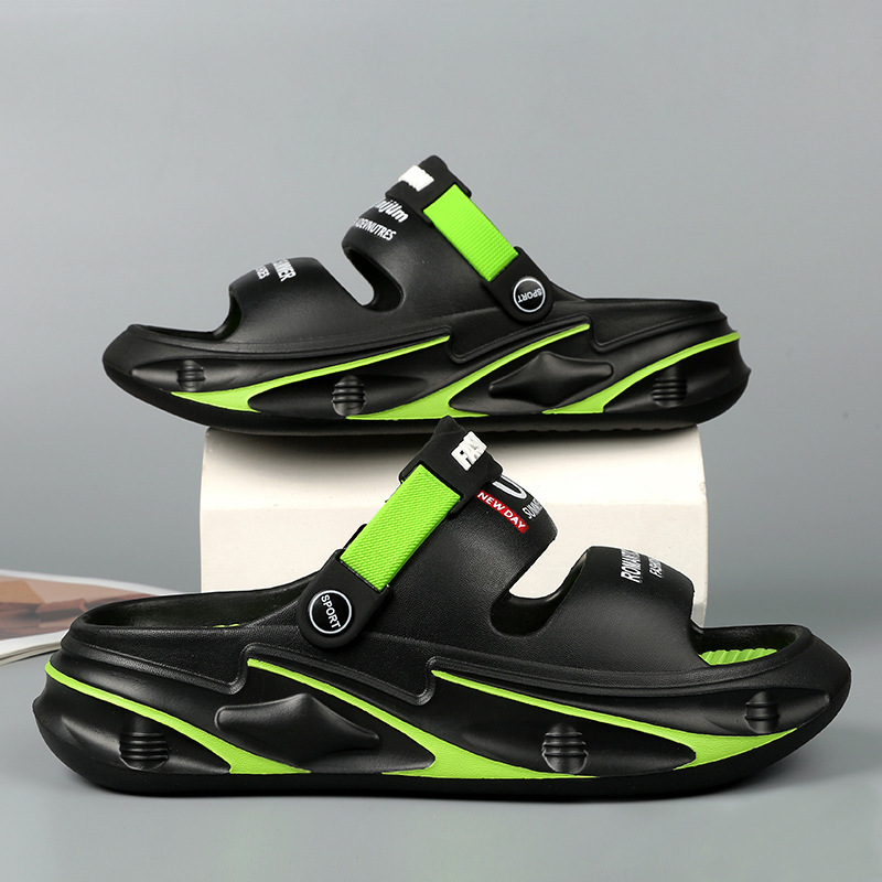 Sandalias para hombre 2024 verano nueva moda transpirable aumento antideslizante pareja todo fósforo al aire libre punta abierta tendencia zapatillas