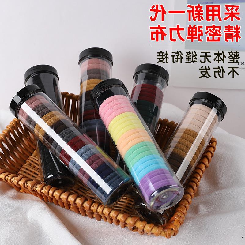 20 toalla enlatada banda de pelo alto elástico cuerda de cabeza sin costura moda banda de goma negra Shixi Cola de Caballo cuerda de pelo estilo coreano