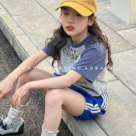 2026童装夏季儿童韩版活性印花女童无袖T恤夏装男童打底衫6228