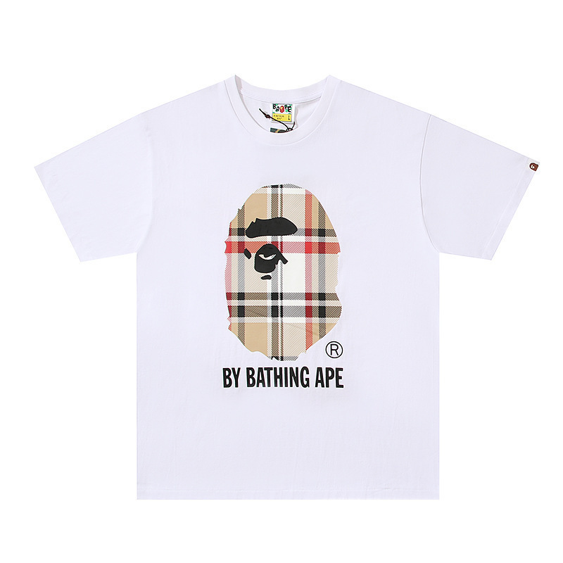 クロスボーダー トレンド ブランド メンズ レディース カップル Tシャツ メンズ 漫画 レター ラウンドネック 半袖|undefined
