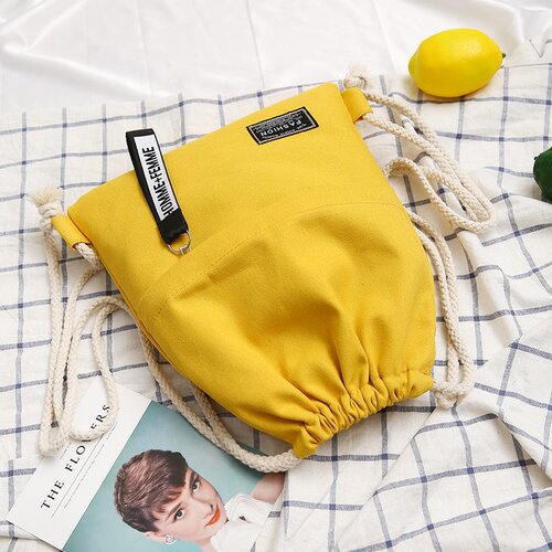 Drawstring canvas bag, large-capacity backpack, men's and women's primary and secondary school students' tutoring bag, lightweight casual drawstring bag