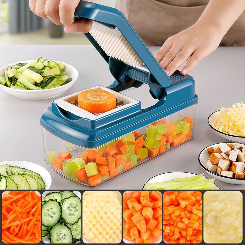 16-in-1 Multifunctional Vegetable Cutter Potato Slicer Shredder Fruit Vegetable Cross-Border Cutting Tool Kitchen Home Use