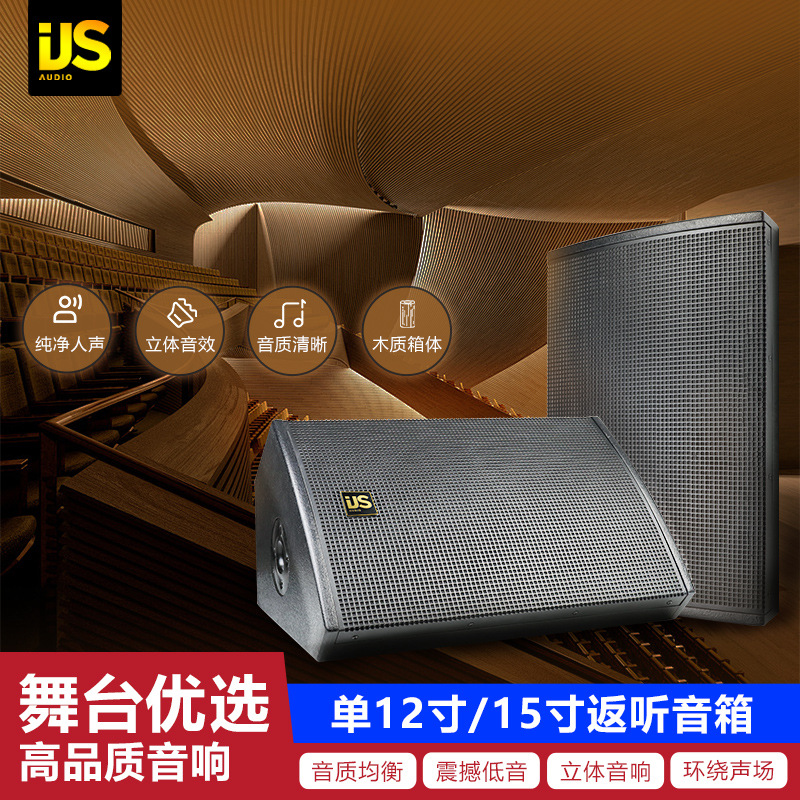 专业返听音箱舞台演出天籁12寸15寸乐队排练唇补声监听返送音响
