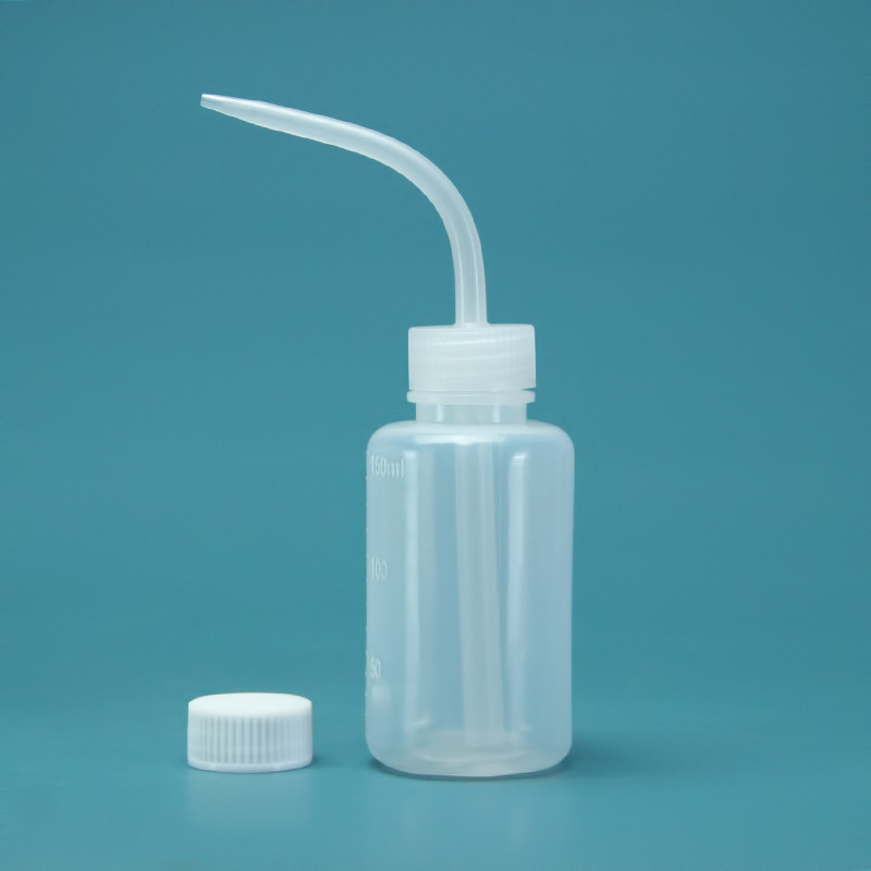 Botella de lavado de plástico engrosada Botella de boca doblada Spot al por mayor 150ml Botella de riego suculentas Botella de extrusión Codo de lavado de plástico