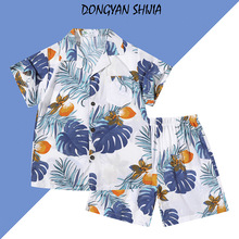 儿童人棉两件套夏威夷度假风外穿薄款夏装学生版时尚潮流款两件套