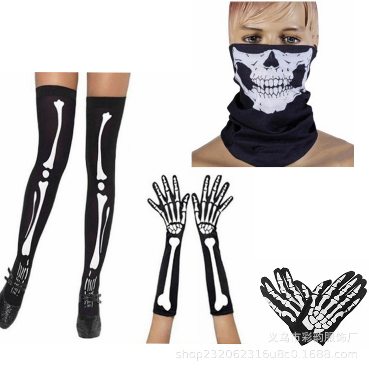Halloween Bones Set Ghost Festival Masquerade Horror Zombie Skeleton Dress Up Easter Skeleton Socks Gloves Halloween Bones Set Ghost Festival Masquerade Horror Zombie Skeleton Dress Up Easter Skeleton Socks Gloves