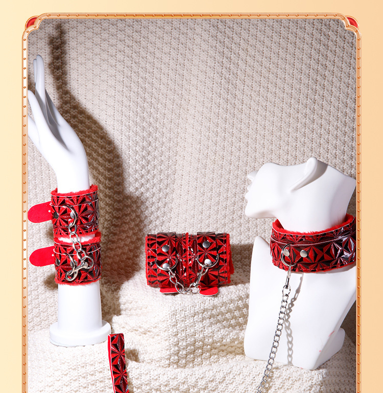 Jiuai SM Bonding Set with Handcuffs, Whip, Ball Gag and Nipple Clamps — detail image 14