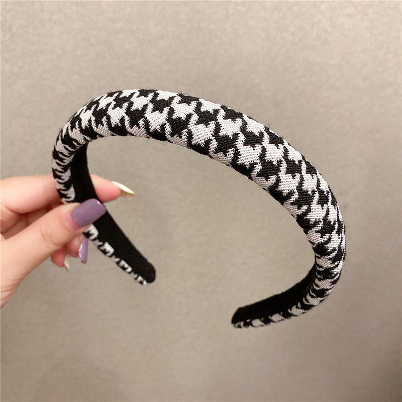 Korean Dongdaemun Same Product Houndstooth Simple Hairband Girly Temperamental Hairpin Ins Internet Celebrity Bow Headband display picture 15