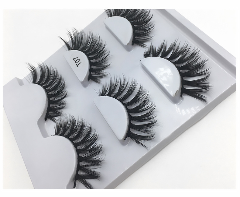 3 Pairs Of Multi-layer Thick Natural Curling False Eyelashes display picture 7